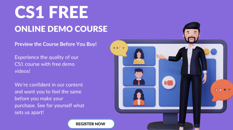 CS1 Demo Videos – Preview the Course Before You Buy!